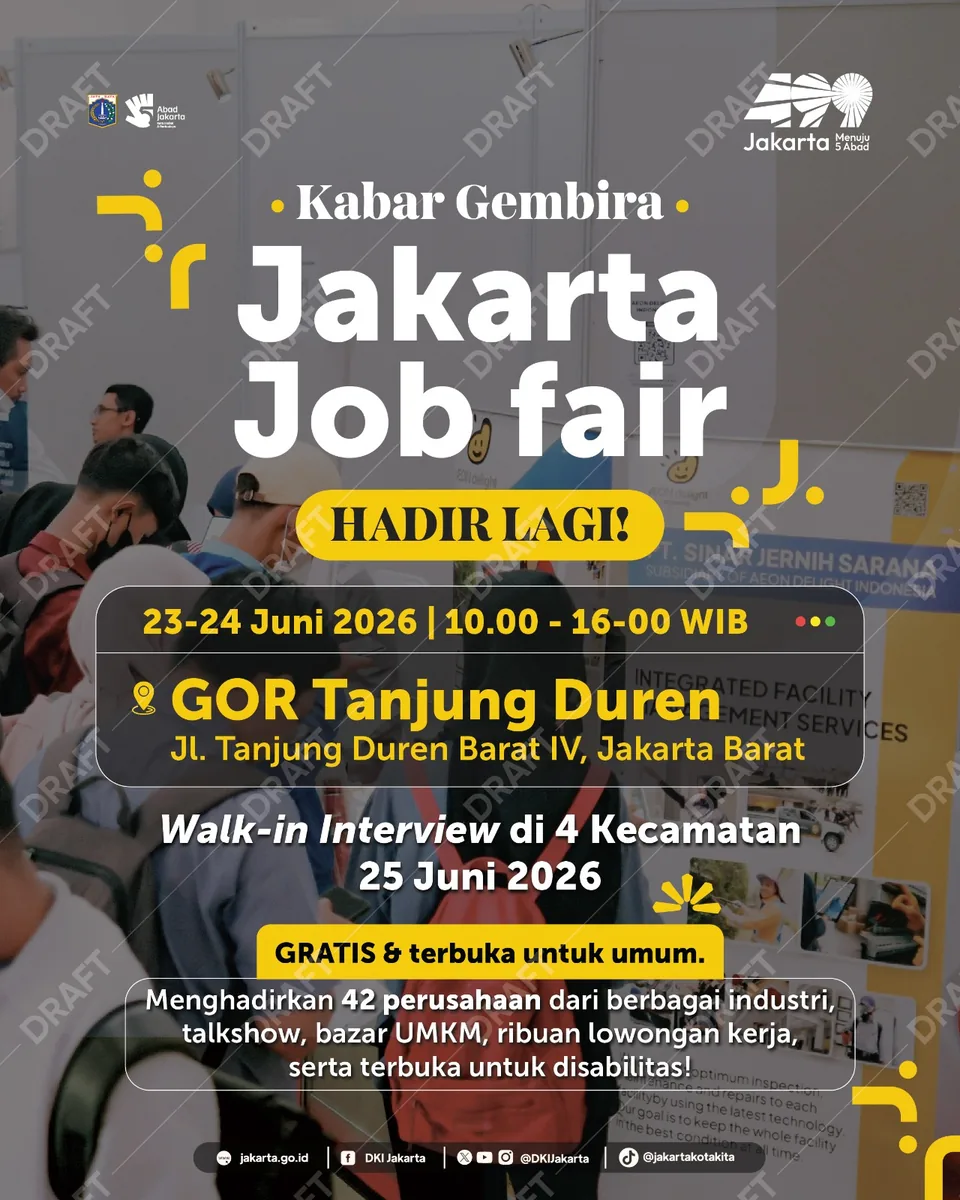 Job Fair Provinsi Aceh 2026 (Suku Dinas TKTE Wilayah Provinsi Aceh Barat) : 23-24 Juni 2026